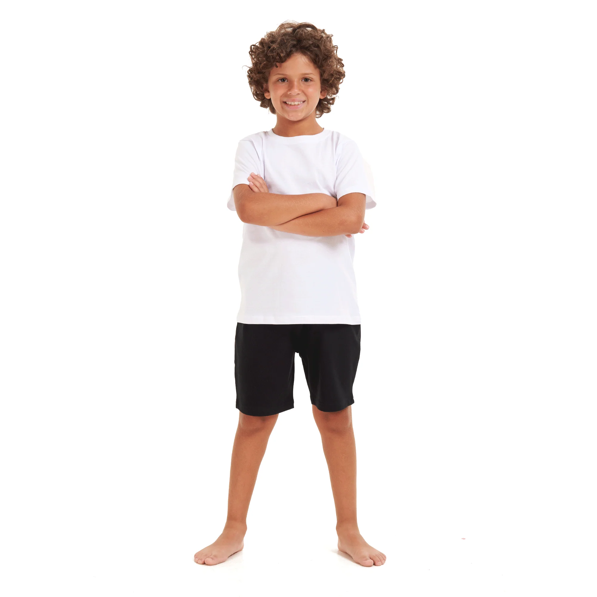 Boys summer pajama set Tiger t-shirt +Black shorts