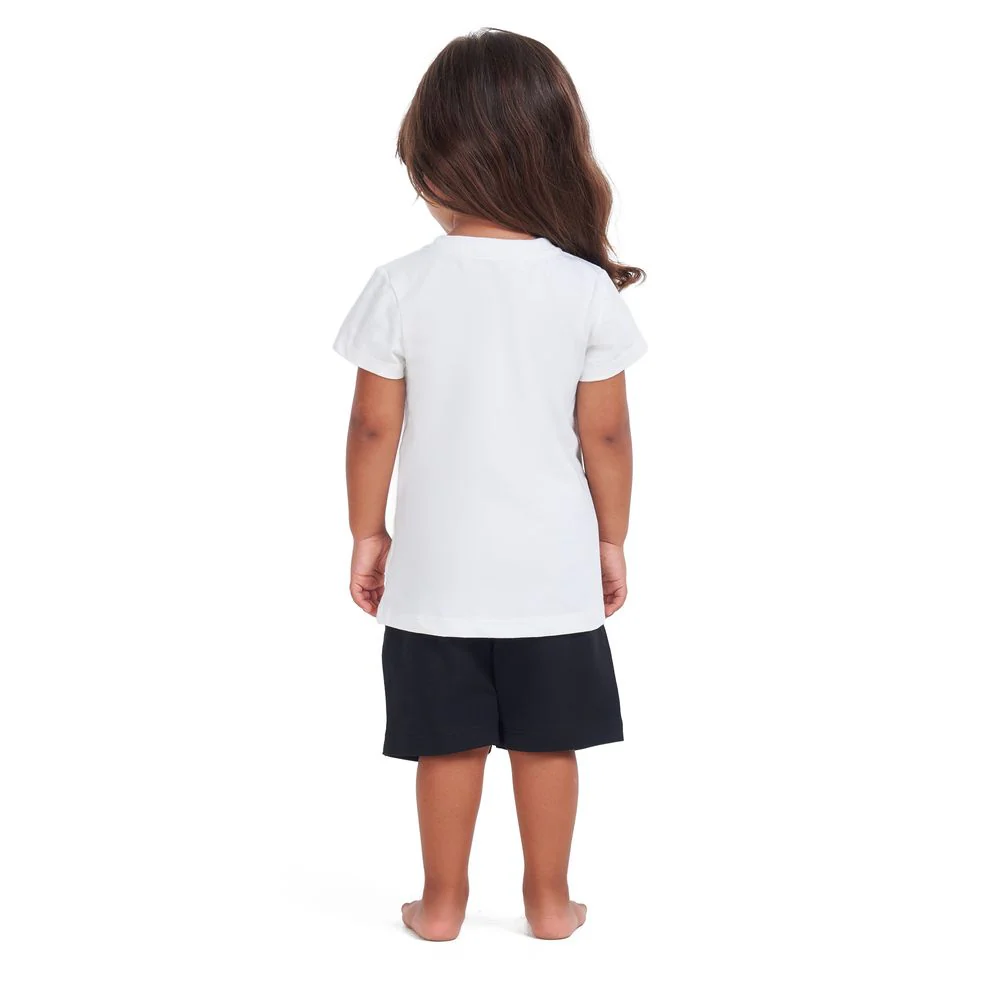 Girls summer pajama set Giraffe t-shirt + Black shorts - Image 2