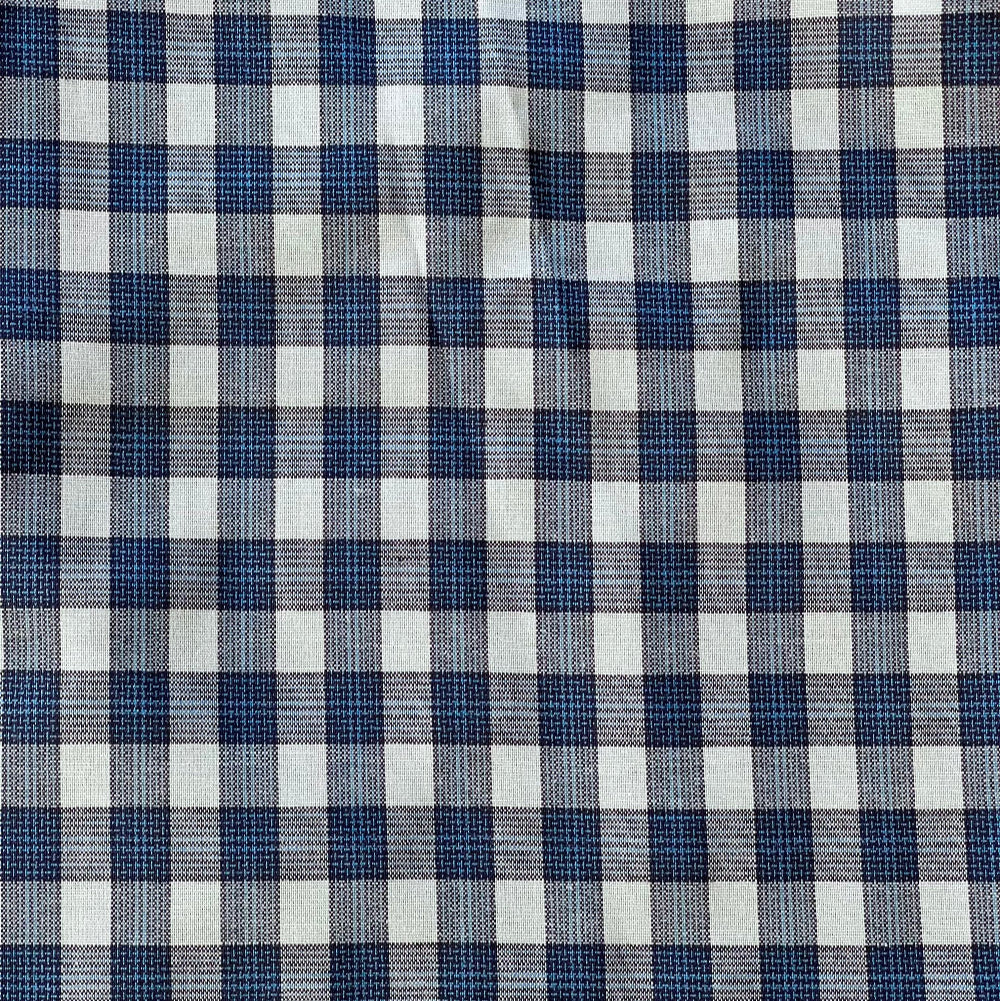 Men summer pajama set Dark blue T-shirt + Dark blue X Light blue checkered Pants - Image 3
