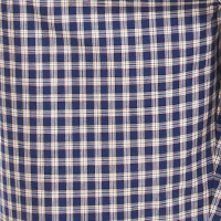 Men summer pajama set Off-white T-shirt +Dark blue checkered pants - Image 4