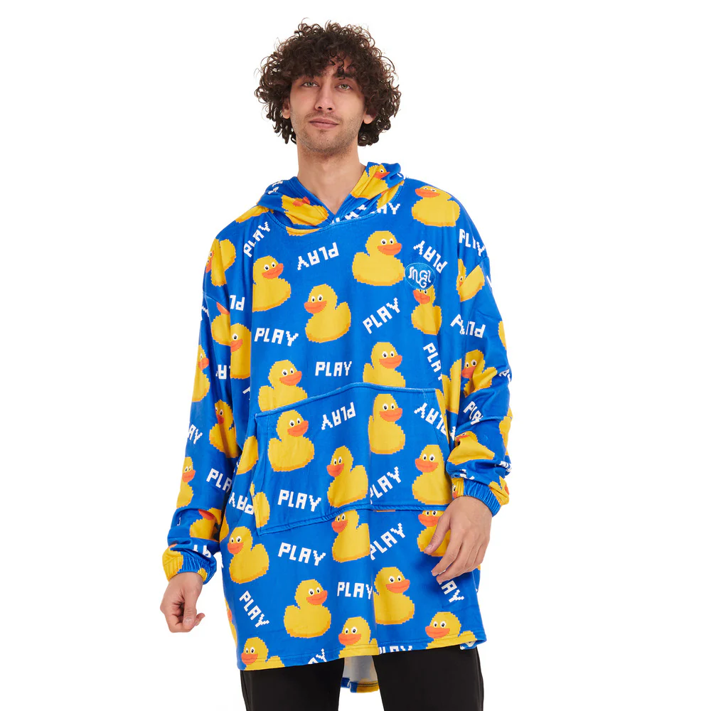 Snuggs Blanket Hoodie Blue Duck
