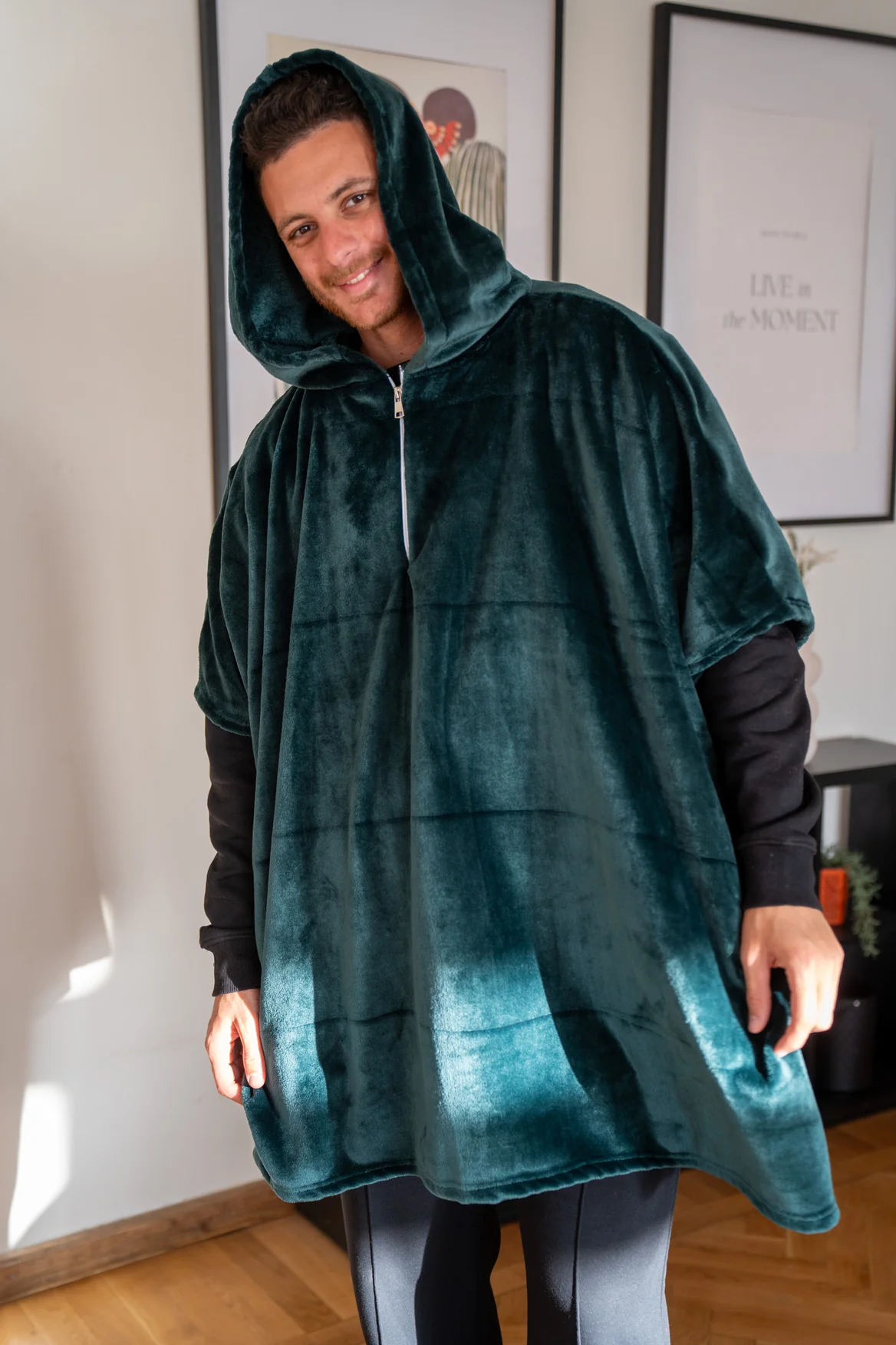 Snuggs Blanket Poncho Dark Green