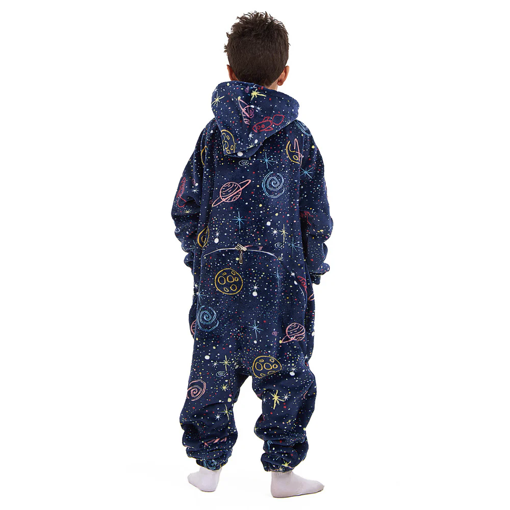 Snuggs Kids Blanket Onesie Dark blue space - Image 4