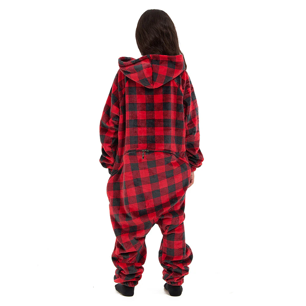 Snuggs Kids Blanket Onesie Red checkered - Image 2