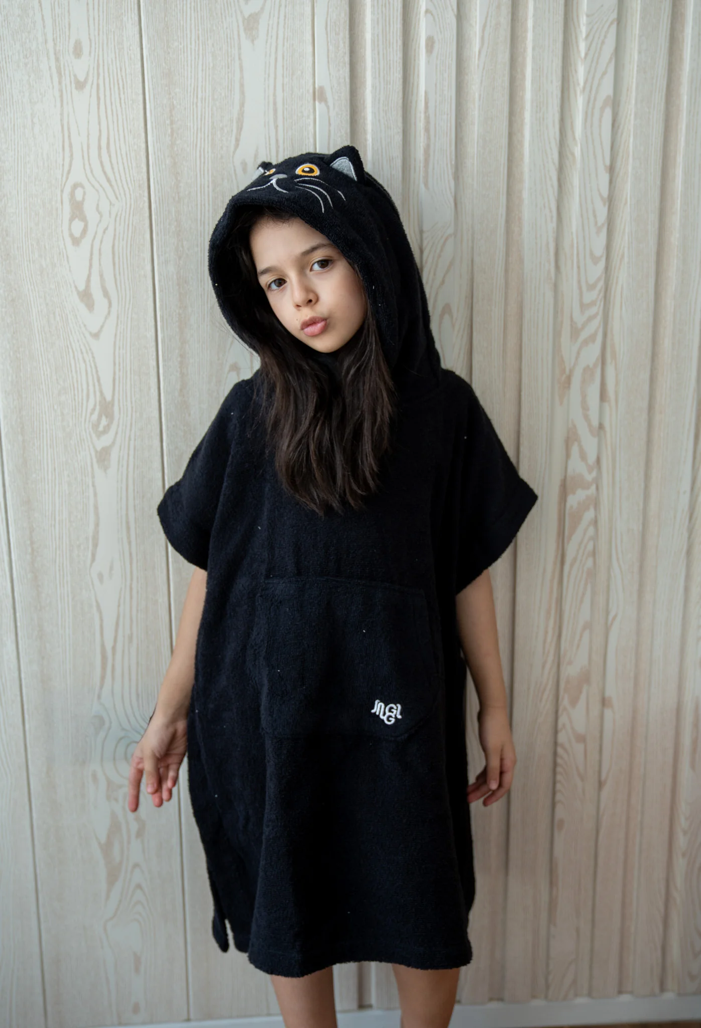 Snuggs Kids Poncho Towel Cat