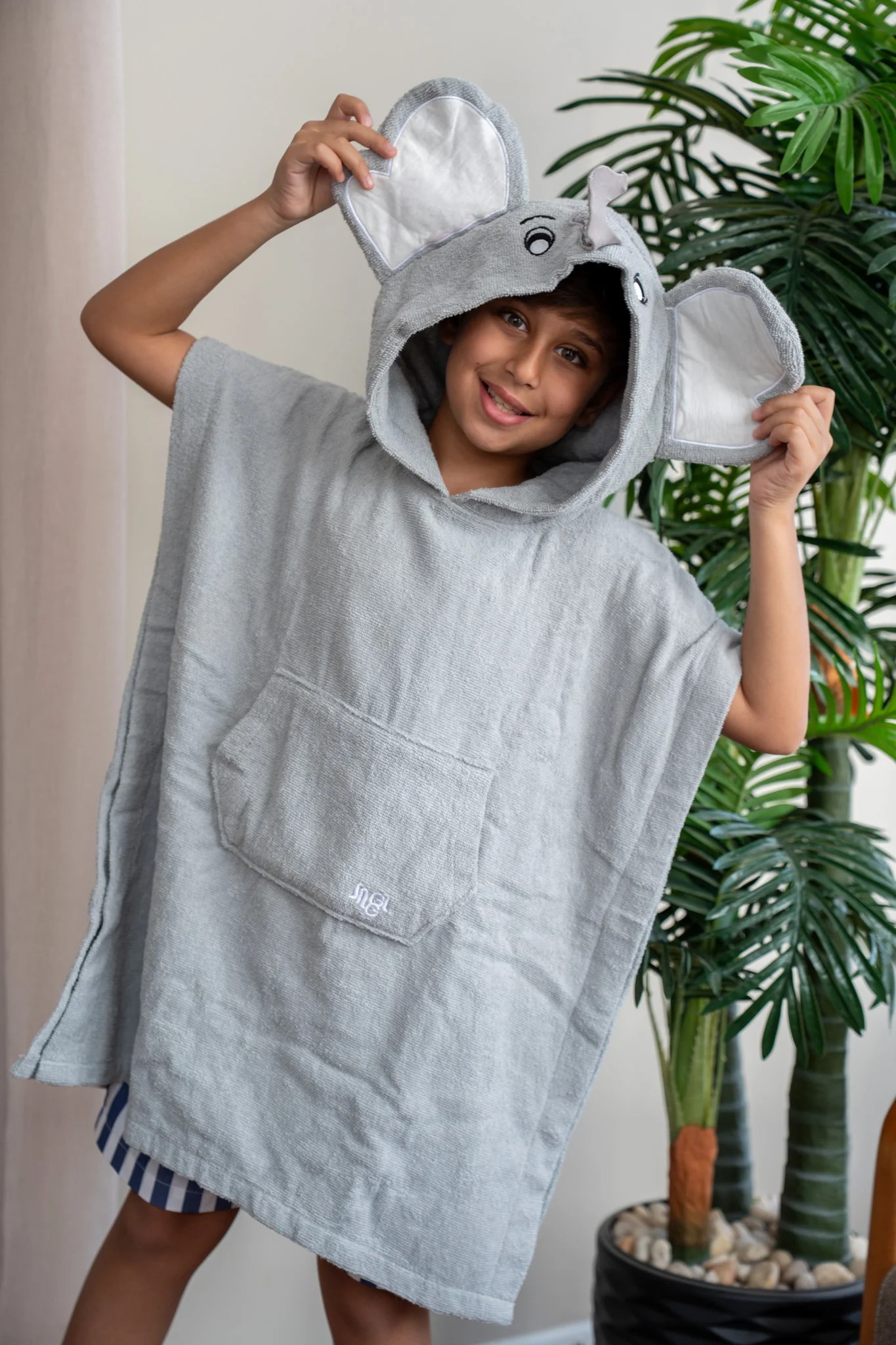 Snuggs Kids Poncho Towel Elephant