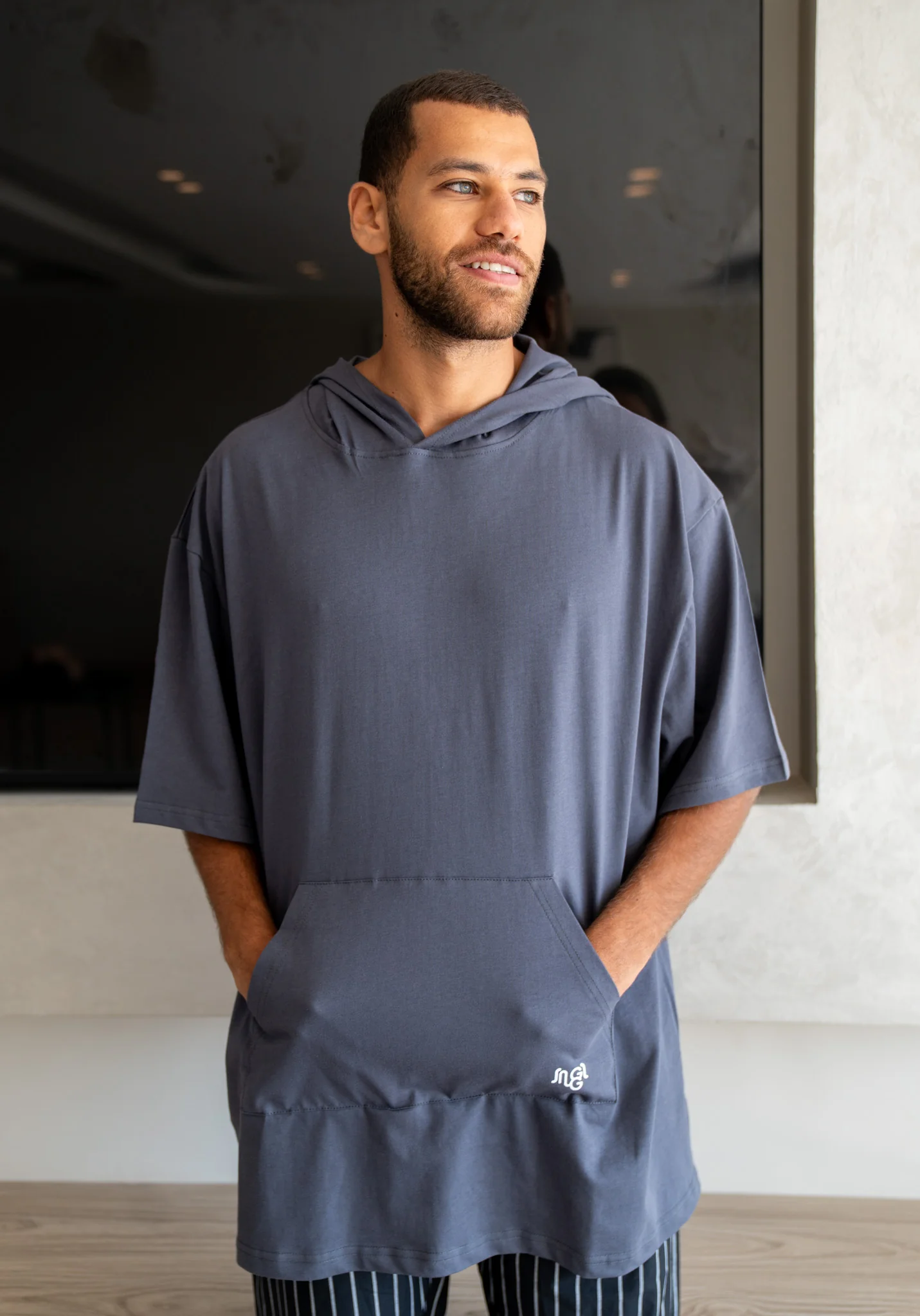 Snuggs Unisex Summer Hoodie Dark Grey - Image 2