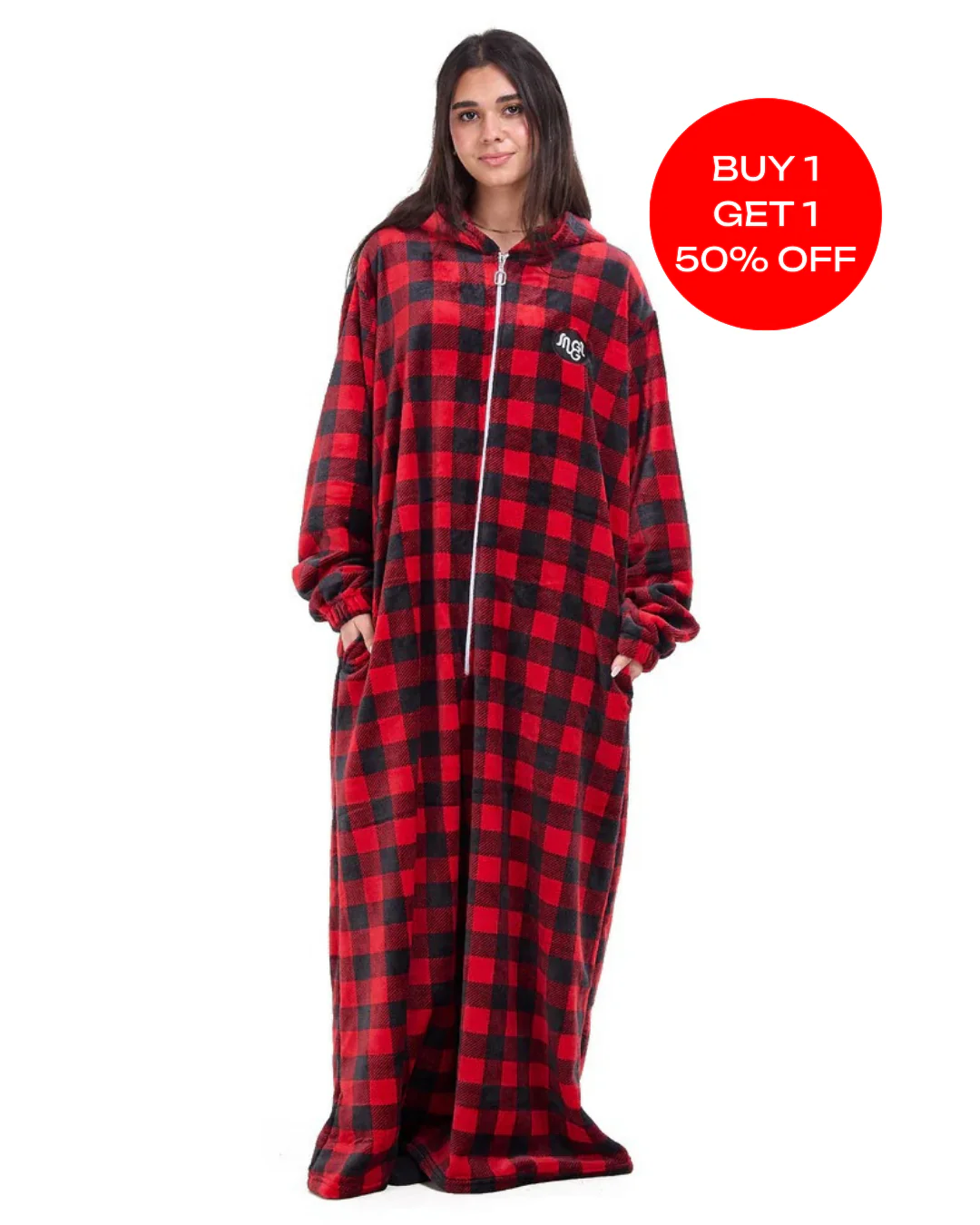 Snuggs Wearable Blanket Monk Red Checkered