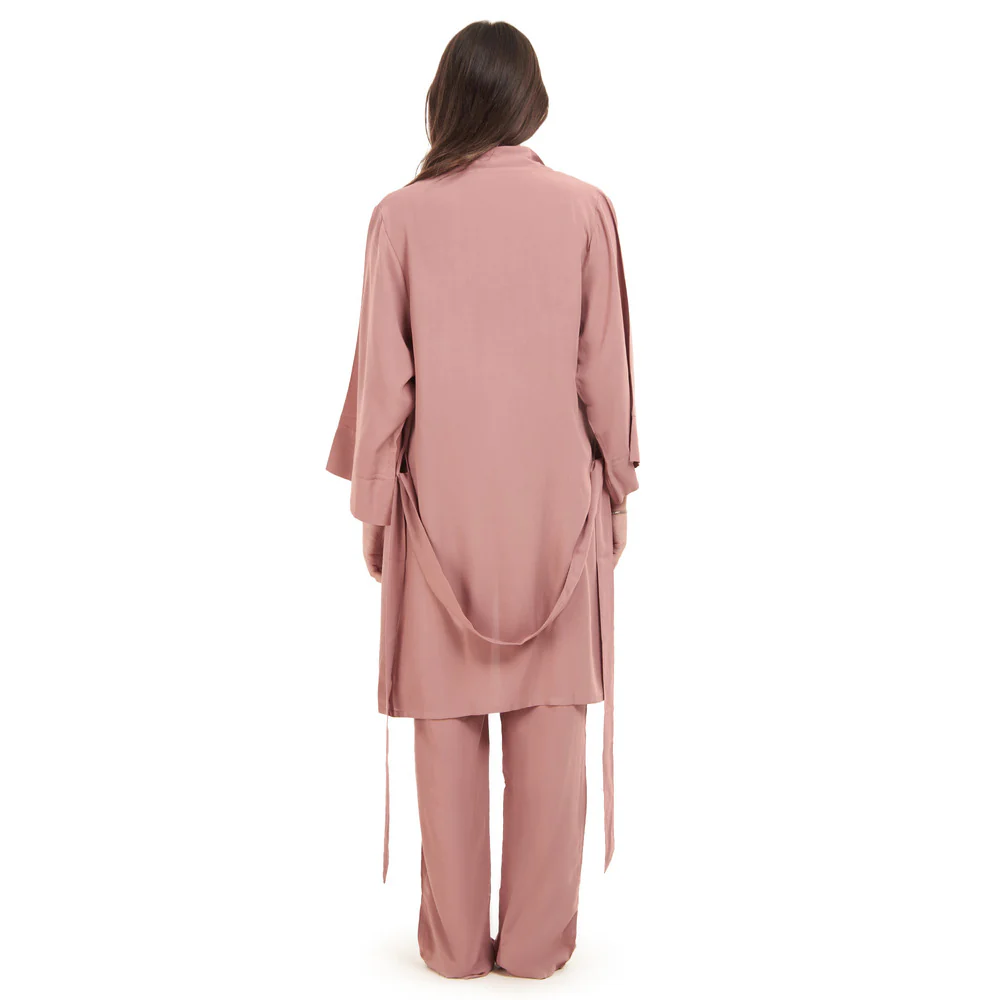 Women summer 3 piece pajama set Cashmere Top + Cashmere kimono & Pants - Image 6