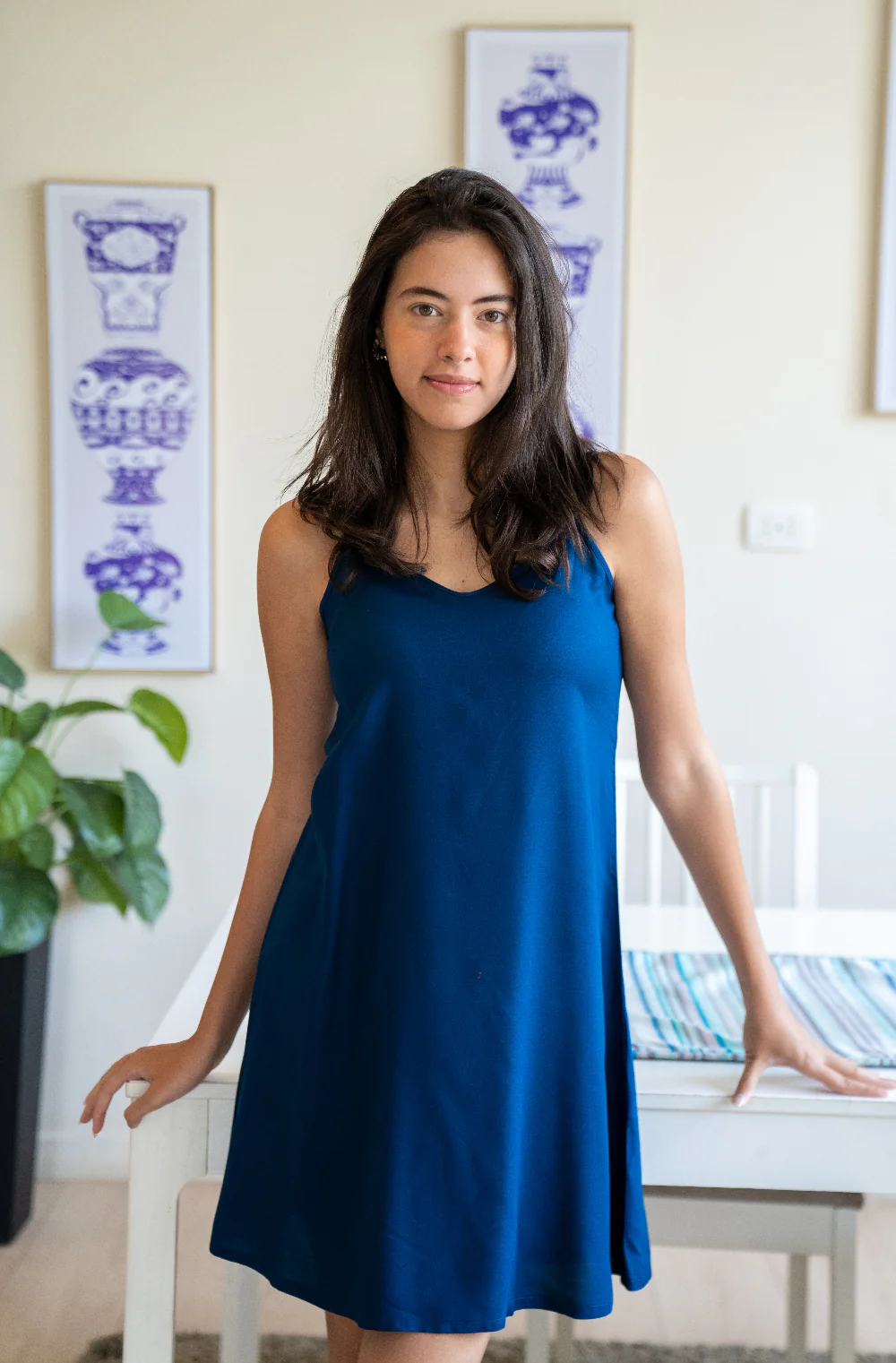 Women summer pajama Petroluem night shirt - Image 3
