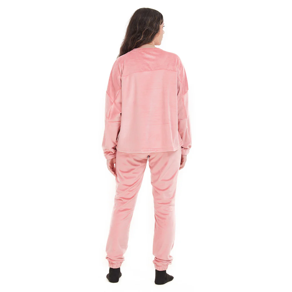Women Winter Pajama Set Cashmere Sweatshirt + Pants - Image 3
